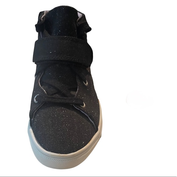 Cat & Jack Sneakers Regan High Top Glitter Sparkles Girl's Platform Velcro Zip - Picture 2 of 9